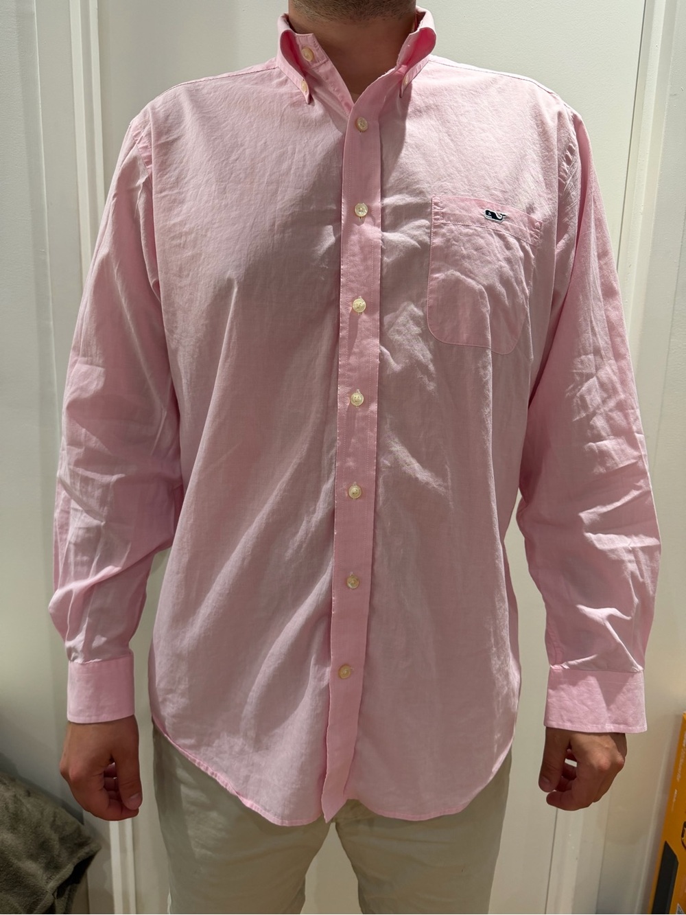 Vineyard Vines Men's Light Pink Button-Down Shirt